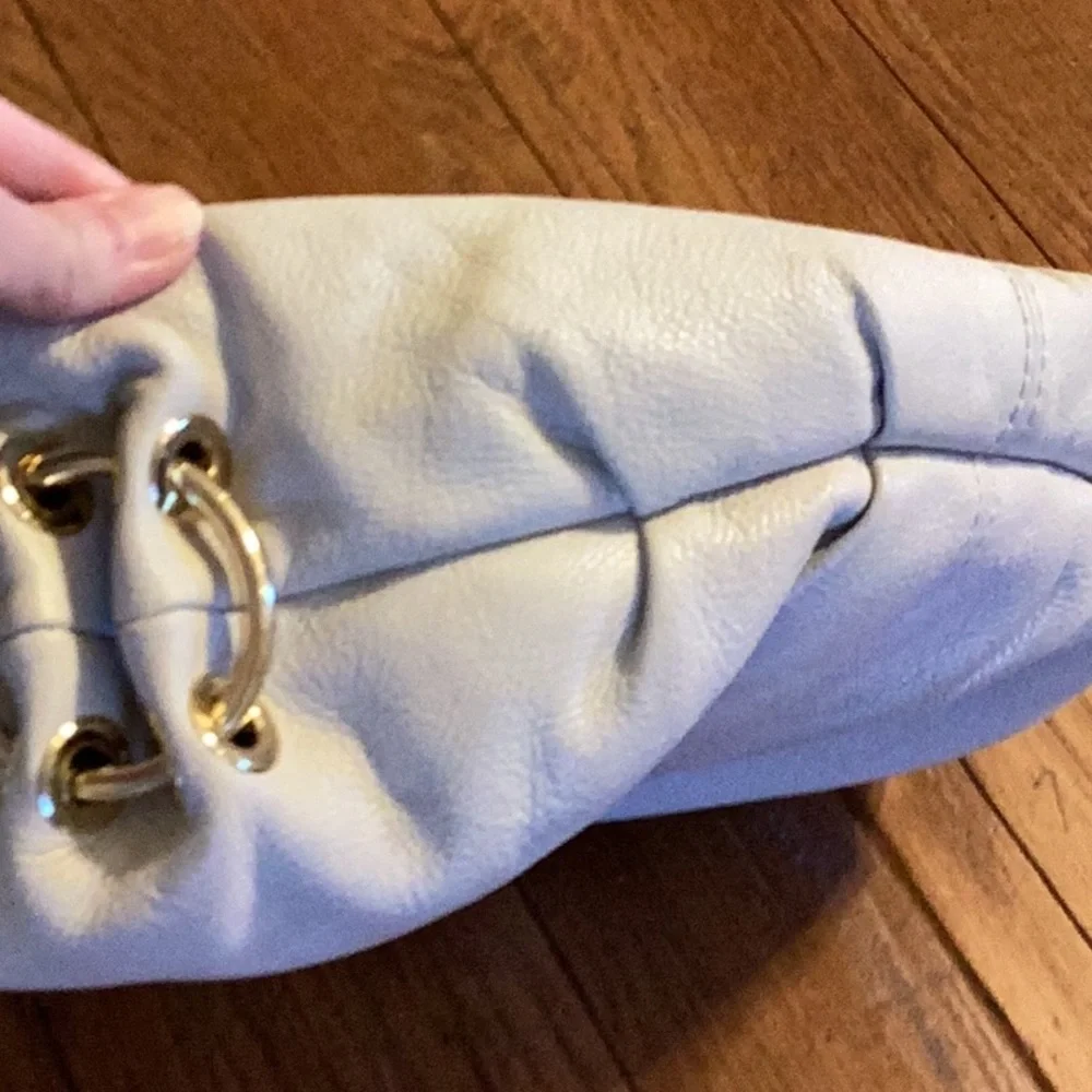Michael Kors Layton Vanilla Genuine Leather Large Shoulder Tote Hobo Bag